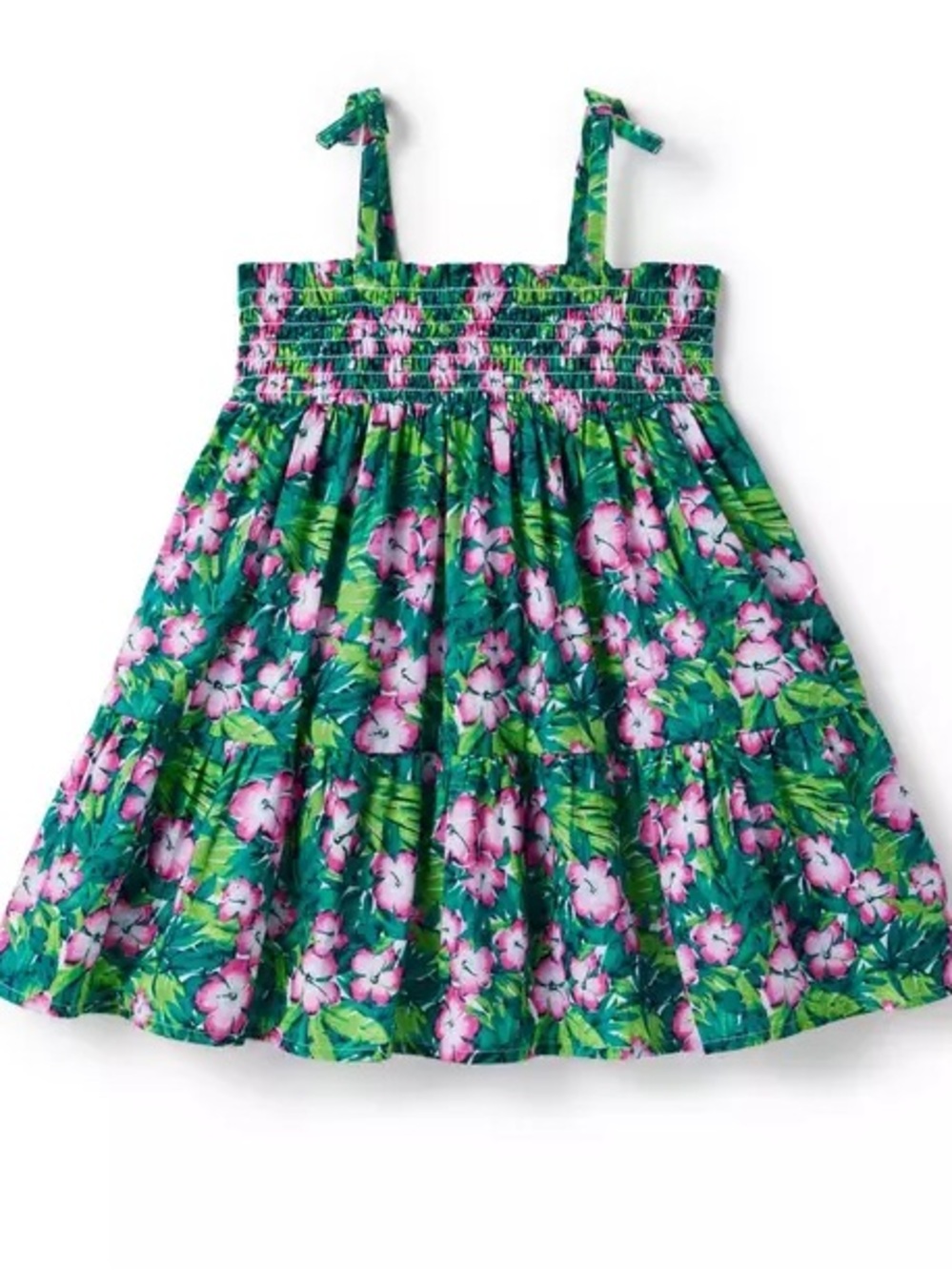 Janie and Jack Leilani Hibiscus Smocked Sundress Size 6-12 Month Beach Tropical